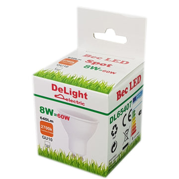 Led izzó GU10, modell R50, 8W=60W, 2700K, meleg fény