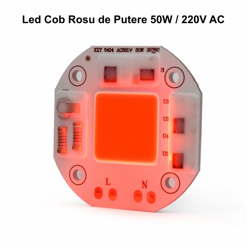 Pastilă LED COB 50W, Lumină Roșie, 220V AC, Model XSY-5454