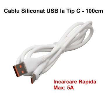 Cablu Date Siliconat USB la Tip C 100cm, Model CA-8983