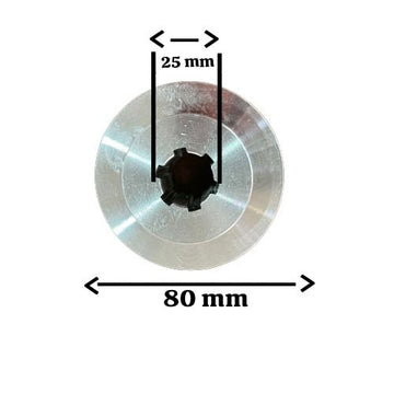 Fulie Motor Dublă cu 6 Caneluri, Dimensiuni 80mm-25mm – Piesă de Schimb pentru Sisteme Mecanice și Transmisii