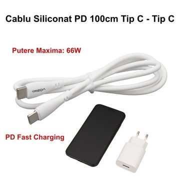 Cablu Date Siliconat Tip C PD-PD 100cm, CA-8985