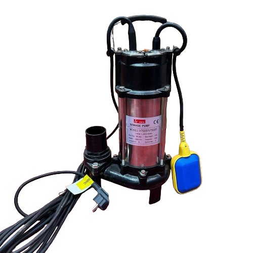 Pompă Submersibilă cu Tocator V750D, 2" și Putere de 750W – Ideală pentru Canalizare și Desfundare Apă Uzată