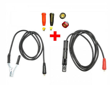 Set Cabluri de Sudură 25mm², Lungime 2M, Diametru 9mm, Cuplaje Mama/Tata pentru Conexiuni Electrice