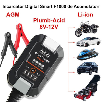 Încărcător Digital Smart F1000, Acumulatori Li-ion / Plumb-Acid 6V-12V / AGM