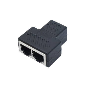 Adaptor Spliter RJ45 UTP Mama 2 Mama Negru CAT5/6, Spliter Rețea Ethernet