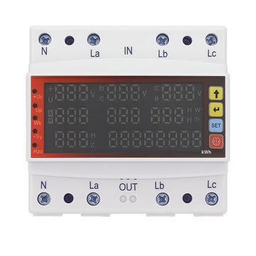 Protector Multifuncțional Trifazic 100A, V/A/Hz/Kwh