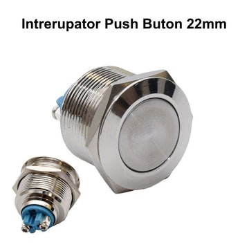 Întreupător Push Metalic 22mm – Comutator Durabil pentru Aplicații Electrice în Spații Comerciale și Rezidențiale