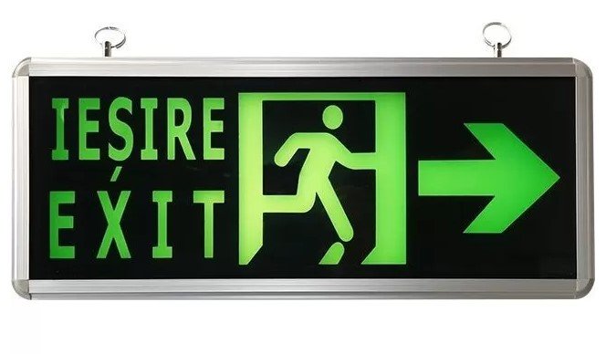 LAMPA tip EXIT / IESIRE LED – 2fete (sageata lateral) – permanenta
