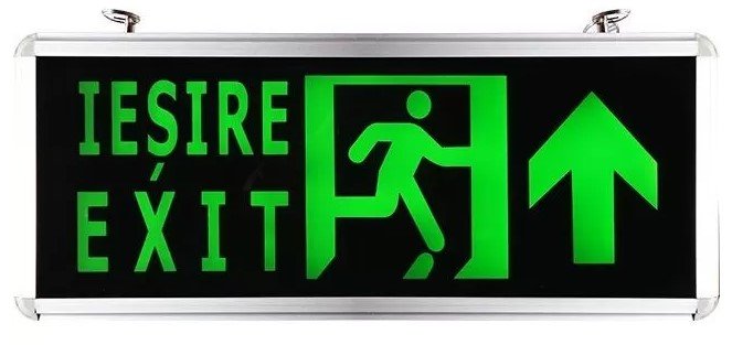 LAMPA tip EXIT / IESIRE LED – 2fete (sageata sus) – permanenta