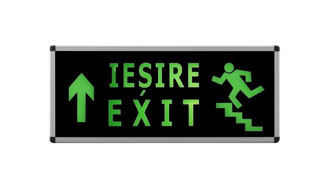LAMPA tip EXIT / IESIRE LED – 2fete (scara sus) – permanenta