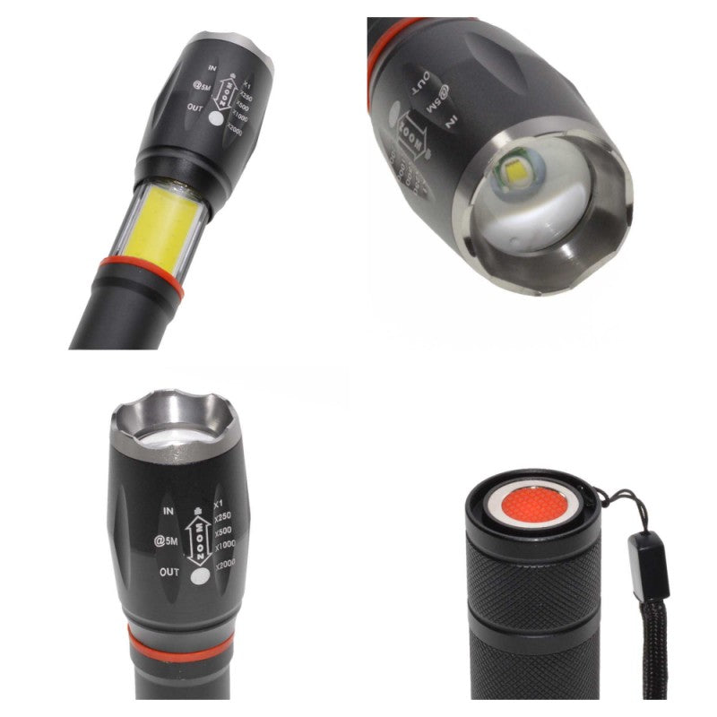 Lanterna T6 cu Zoom + Cob - Frize