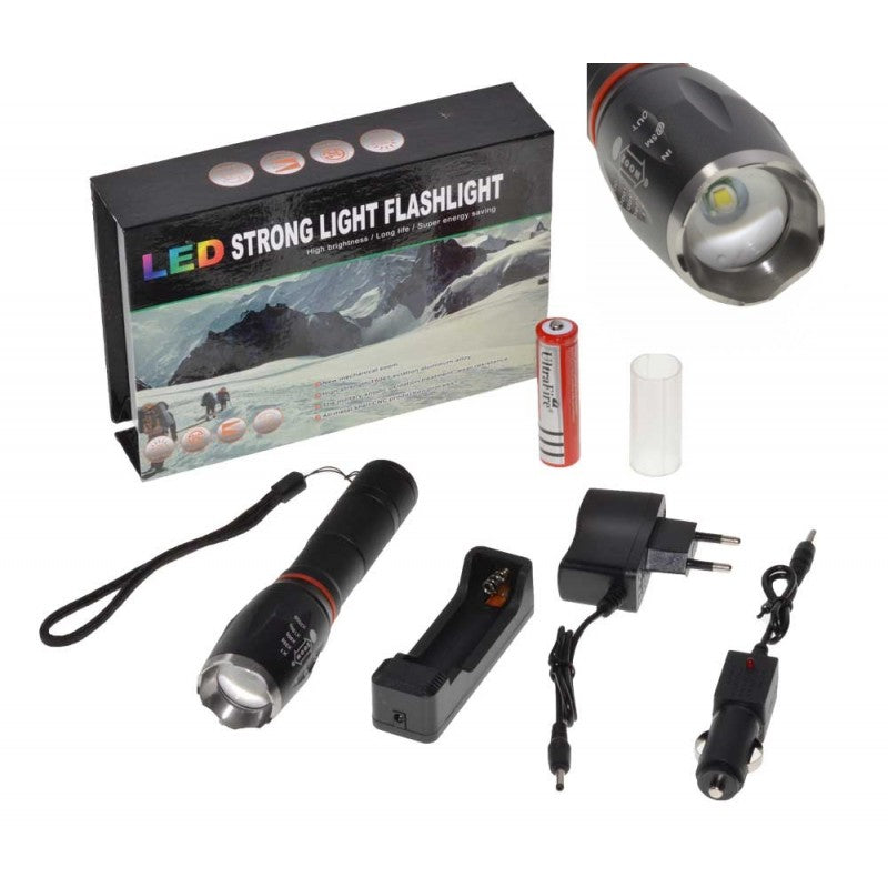 Lanterna T6 cu Zoom + Cob - Frize