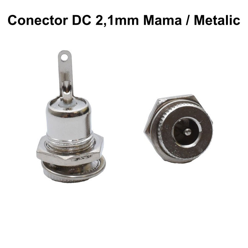 Mufă de Alimentare DC 2,1mm Mama din Metal – Conector pentru Aplicatii Electrice și Proiecte DIY