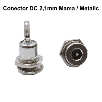 Mufă de Alimentare DC 2,1mm Mama din Metal – Conector pentru Aplicatii Electrice și Proiecte DIY