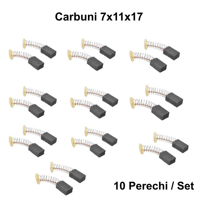 Set 10 Perii Colectoare cu Carbuni 7x11x17mm - Accesorii pentru Motoare Electrice și Generatoare