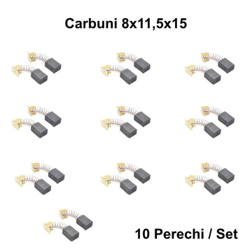 Set 10 Perii Colectoare din Carbon 8x11,5x15 mm – Accesorii pentru Motoare Electrice și Generatoare
