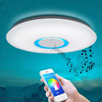 SMART LED плафон с музика, Ø390, 30W, RGB+W