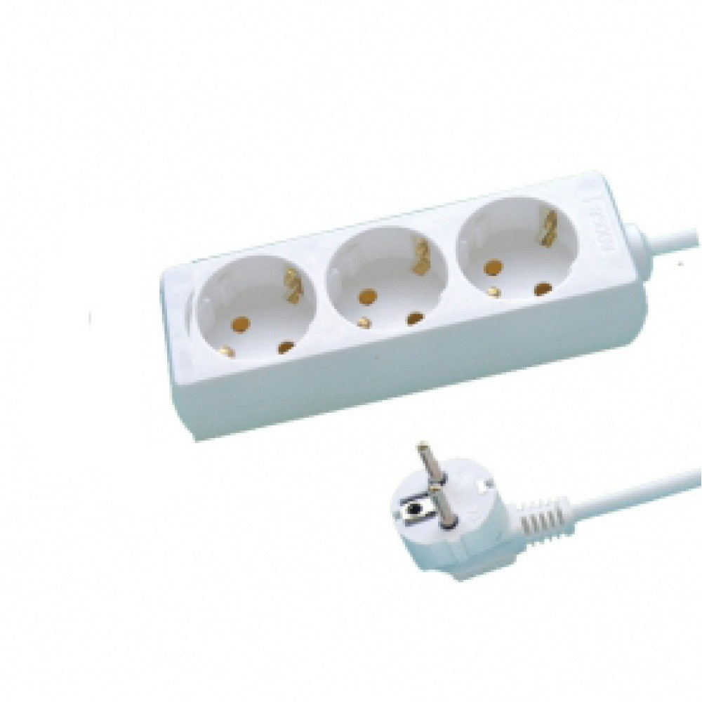 Prelungitor Electric 1.5m cu 3 Prize și Protecție la Suprasarcină – Cablu de Alimentare pentru Birou și Acasă
