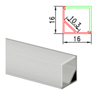 Profil Aluminiu 2m Colt 90 Grade 16x16/10.3mm