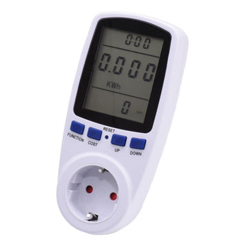 Socket with Meter and Digital Energy Display, LCD Screen, Max 16A, White