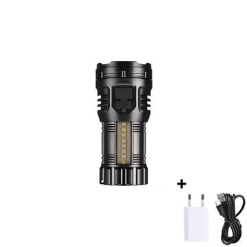 Lanterna Mini cu Led Puternic, Incarcare Type-C, Magnet, Clip-On, Acumulatori Inclusi, 3 Moduri de Iluminare, Afisaj Baterie, Perfecta Pentru Pescuit, Uz Casnic si Camping, 8.5cm, Negru