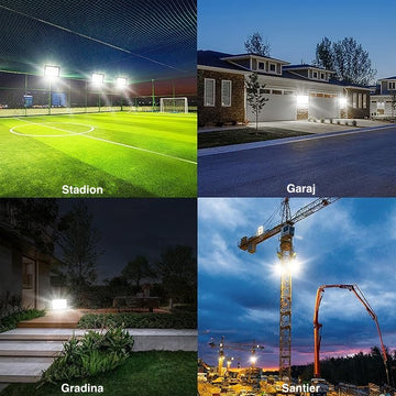 LED projektor hideg led fénnyel, beltéri/kültéri, vízálló, 72 W, fekete