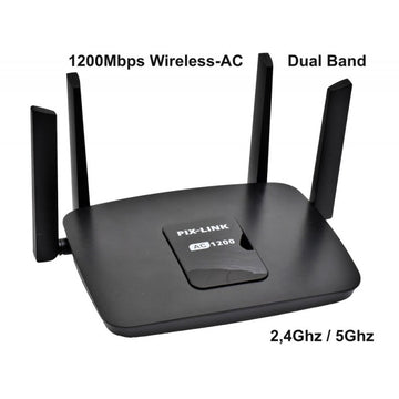 Безжичен AC 1200Mbps двулентов 2.4G/5G Pix-Link LV-AC06 рутер