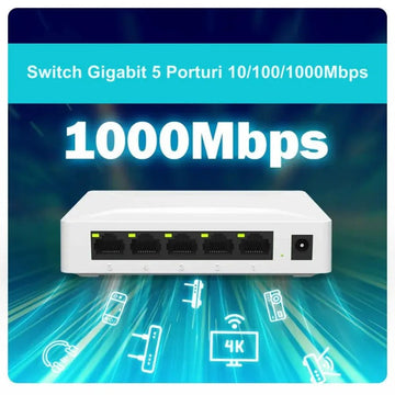 Превключвател Gigabit 5 порта 10/100/1000Mbps Pix-Link GS05