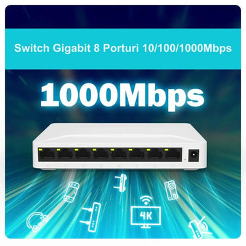 Превключвател Gigabit 8 порта 10/100/1000Mbps Pix-Link GS08