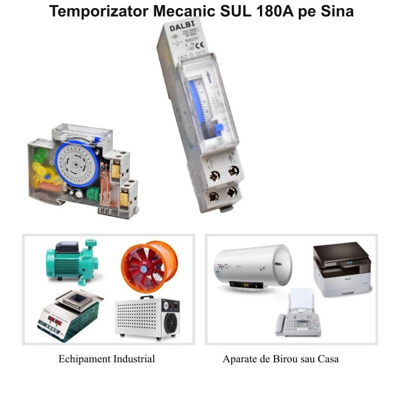 Temporizator Mecanic de Panou SUL 180A - Dispozitiv de Control pentru Timp cu Afișaj Clar, Ideal pentru Aplicatii Industriale
