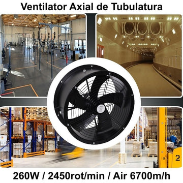 Ventilator Axial de Tubulatură 400mm 260W YWF-400 – Soluție Eficientă pentru Ventilație în Spații Comerciale și Industriale