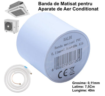Matisat PVC tape, Air Conditioning/7.5cm x 40m WHITE