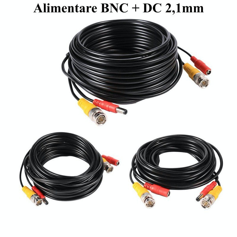 Cablu Camere BNC + Alimentare DC 2,1mm/10m - Frize