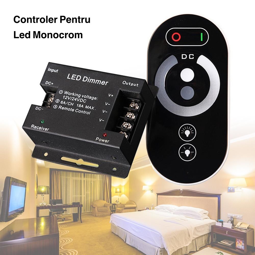 Dimmer Touch Led Monocolor 12V-24V cu Telecomanda - Frize