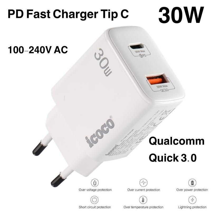 Incarcator Rapid PD 30W Tip C - Usb 3.0 - Frize