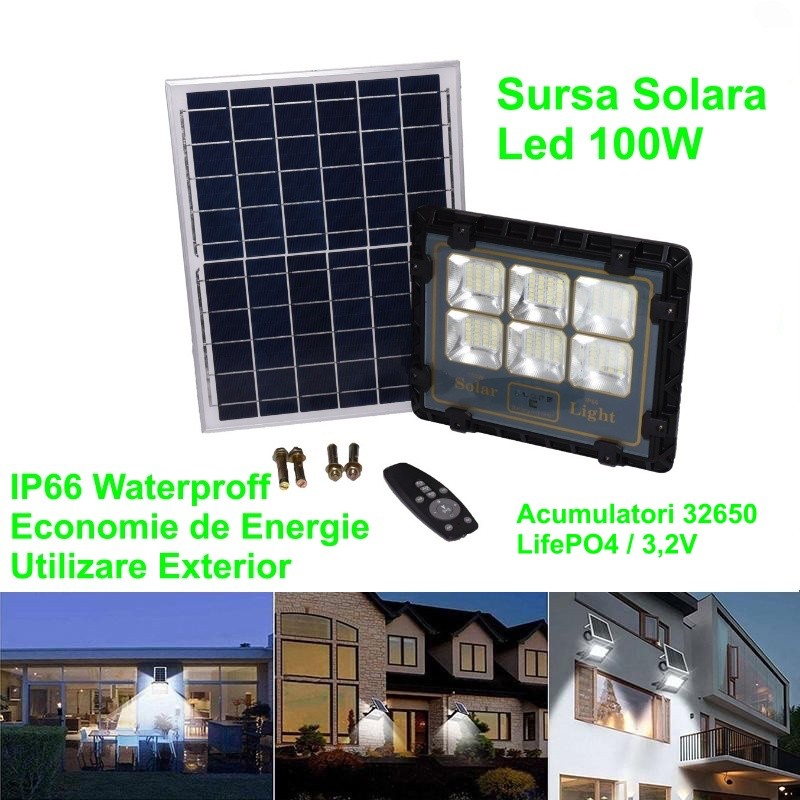 Proiector Led 100W cu Panou Solar - Frize